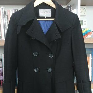 PINK MARTINI Swing Coat Black Wool Winter Dress Retro Pinup XS